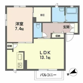 シャーメゾン谷上南B【B201号室】の間取り