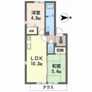 ディアス島泉II【0105号室】の間取り