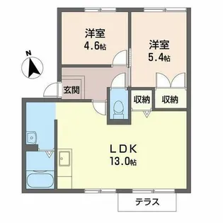 ガーデン千寿【0102号室】の間取り