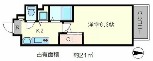 プレサンス京都修学院【3階】の間取り