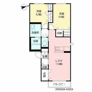 ウィンドヒルTK【2階】の間取り