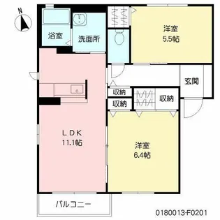レシデンシア小森野 F棟【F0201号室】の間取り