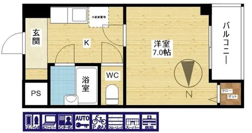 サンクス東三国【6階】の間取り