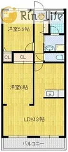 ロイヤル八尾久宝寺【2階】の間取り