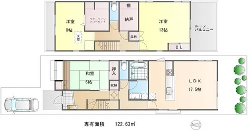 京都府京都市北区小山板倉町【一戸建】の間取り