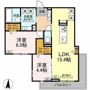 セレスティア檀溪通【1階】の間取り