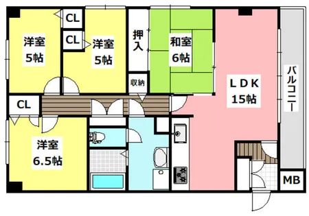 ラジュニール春日丘【401号室】の間取り