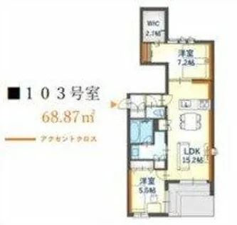 内代レジデンスサウス【1階】の間取り