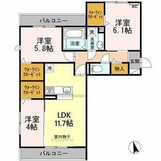 クレア上飯田【3階】の間取り
