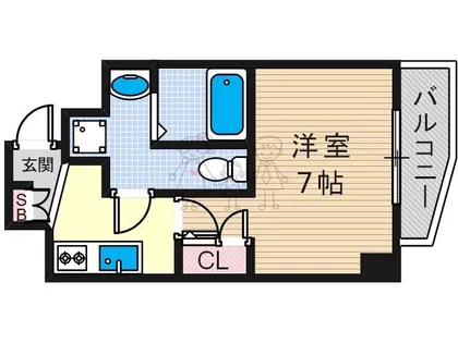 エグゼ阿倍野【4階】の間取り