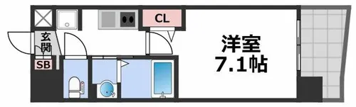 Luxe大阪城南【2階】の間取り
