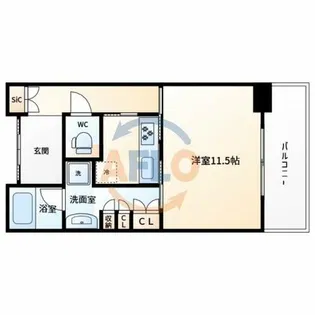グラングリーン大阪THE NORTH RESIDENCE【11階】の間取り