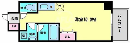 レジデンス釣鐘【8階】の間取り