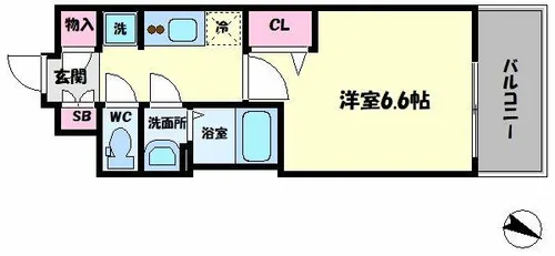 レシオス大阪城北詰【3階】の間取り