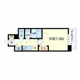 エスリード松屋町SOUTH【11階】の間取り