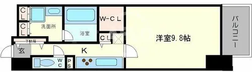 コンフォリア北浜【2階】の間取り