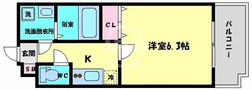 レジデンス上町台【11階】の間取り