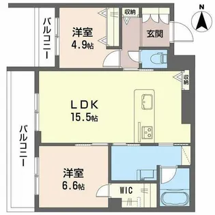 ジェイエイチエスプレミア西大寺【2階】の間取り