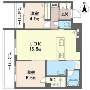 ジェイエイチエスプレミア西大寺【3階】の間取り