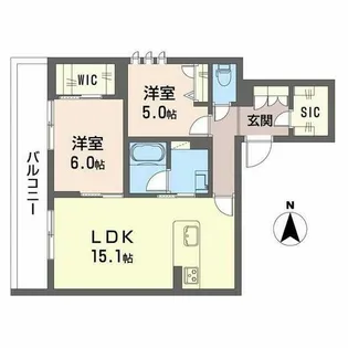 ジェイエイチエスプレミア西大寺【0405号室】の間取り