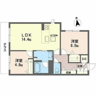 サニーサイドリュクス【0102号室】の間取り