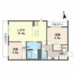 サニーサイドリュクス【2階】の間取り