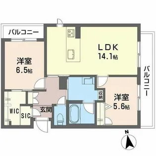 サニーサイドリュクス【0203号室】の間取り