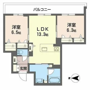 シャトードール リュミエール【2階】の間取り