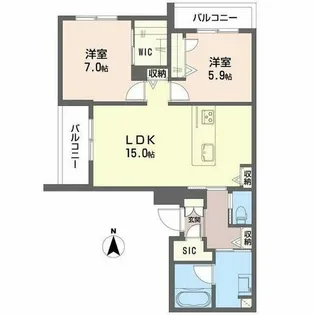 クリスタル シャーメゾン【4階】の間取り