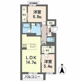 シャーメゾンアイメール【0202号室】の間取り