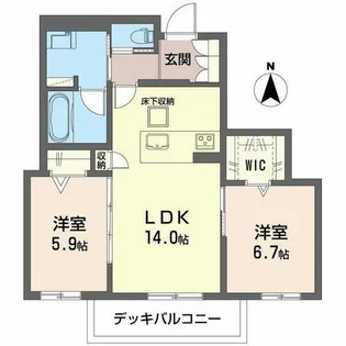 クリスタル シャーメゾン【1階】の間取り