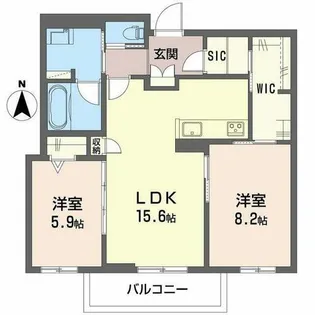 クリスタル シャーメゾン【2階】の間取り