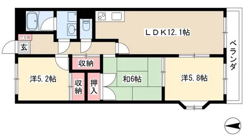ハイレジデンス【3階】の間取り