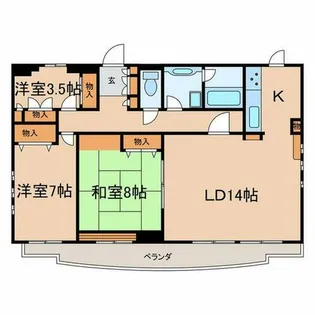 アムール虹ヶ丘【7階】の間取り