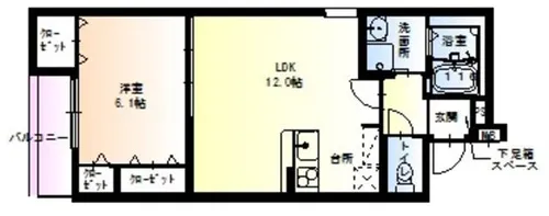 兵庫県尼崎市上坂部3丁目【アパート】の間取り