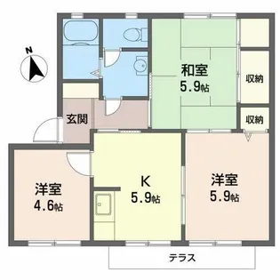 メープルコート【A203号室】の間取り