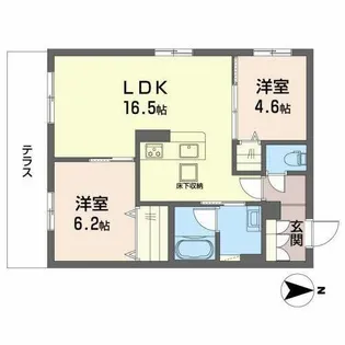 カーサ・アルバII【0102号室】の間取り
