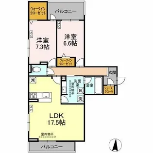 セレスティア檀溪通【2階】の間取り