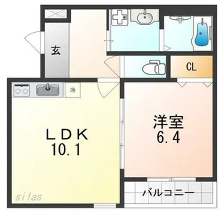 1LDKの間取り画像