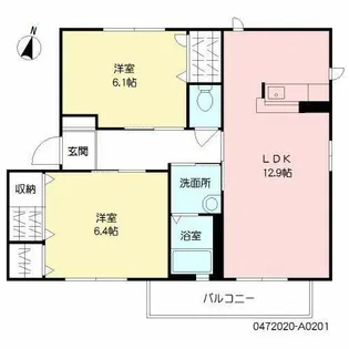 アベニールK・H・S【A0201号室】の間取り