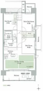 エスティメゾン萱場【0603号室】の間取り