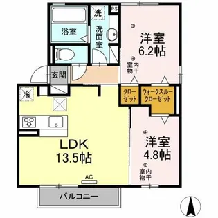 シュエット B【1階】の間取り