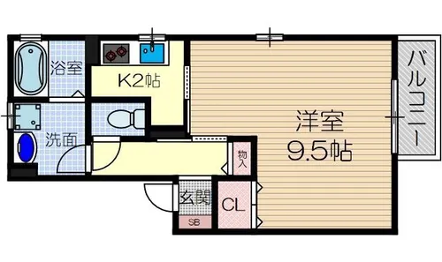 アウラ千里丘【2階】の間取り