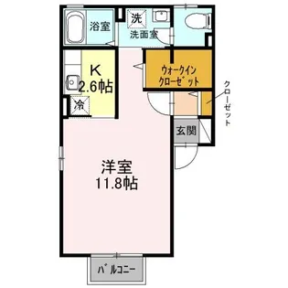 レシェンテ茨木G棟【2階】の間取り