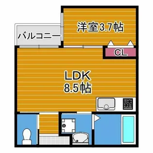 ALEGRIA道明寺Ⅱ【2階】の間取り