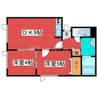 アークタウン西岡A【2階】の間取り