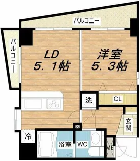 レジディア天神橋【4階】の間取り