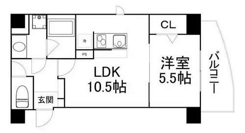 パークフラッツ安堂寺町【2階】の間取り