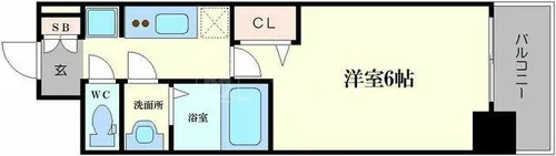 プレサンス南堀江【903号室】の間取り