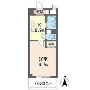 グレイスフローラ富雄【0206号室】の間取り